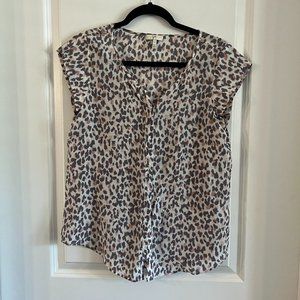 Joie Size Small Animal Print Sleeveless Tank Blouse